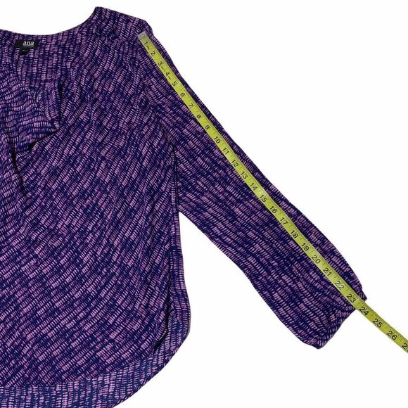 Ana A New Approach Purple Tie Dye Hi-Low Blouse XL - Picture 7 of 11